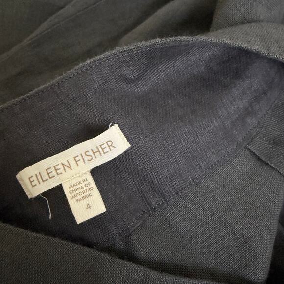 Eileen Fisher Linen Pants Womens 4 Gray Wide Pleated Career Trousers 32" - Picture 10 of 10